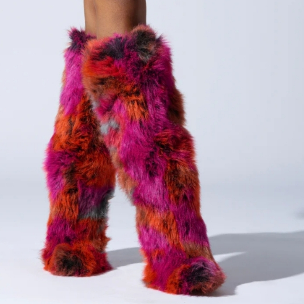 Azalea Wang Vibrant Furry Boots